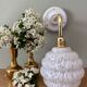Vintage globe wall light in white Clichy glass