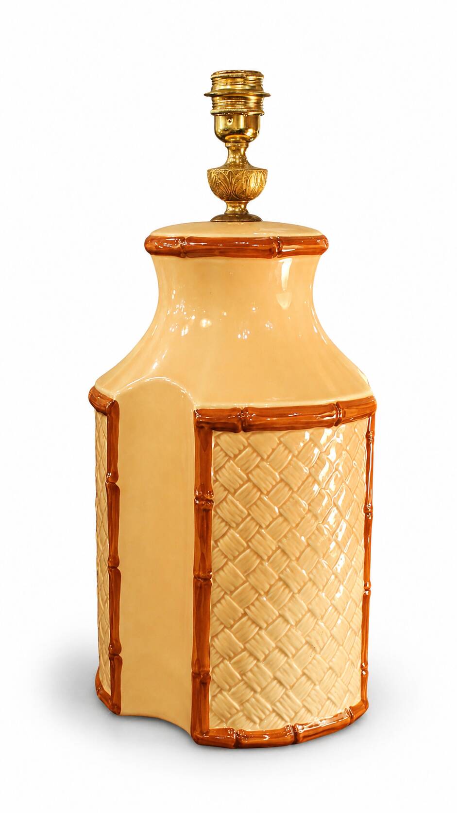 Ceramic lamp from Manises in bamboo style