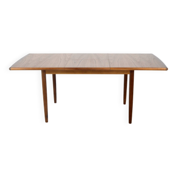 Table extensible Meredew en teck, style danois vintage moderne et rétro, milieu du siècle.