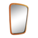 Asymmetrical modernist free form wooden mirror 50/60 - 59x39 to 32cm