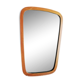 Miroir bois forme libre asymétrique moderniste 50/60 - 59x39 à 32cm