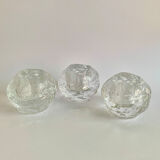 Set of 3 Candleholders, Kosta Boda, Sweden, 1970s
