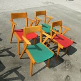Lot of 8 Scandinavian style chairs Danish 60s-70s