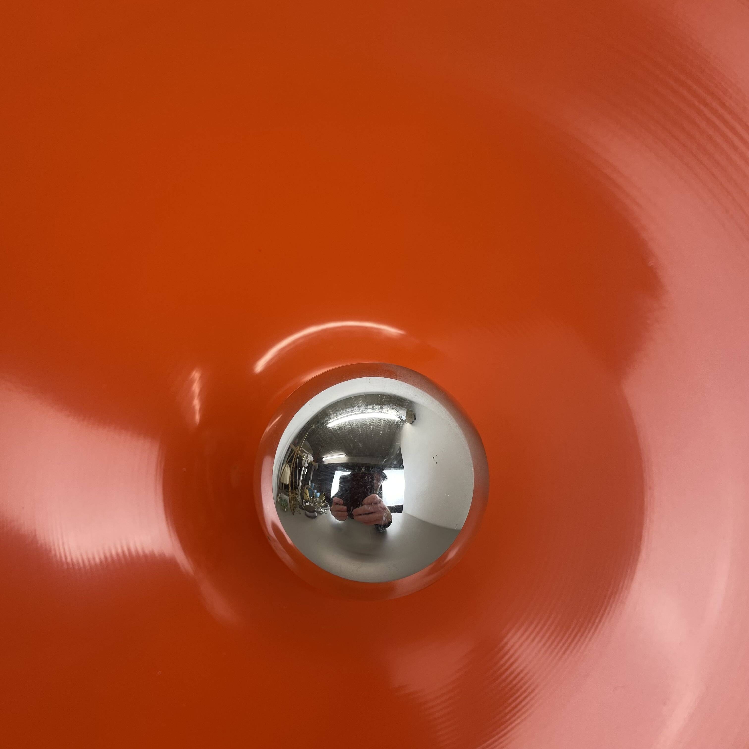 Rare Orange 50cm Charlotte Perriand Disc Wall Light by Staff, Germany 1970