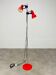 Lampadaire 2 spots rouges tige chromée SCE 1970