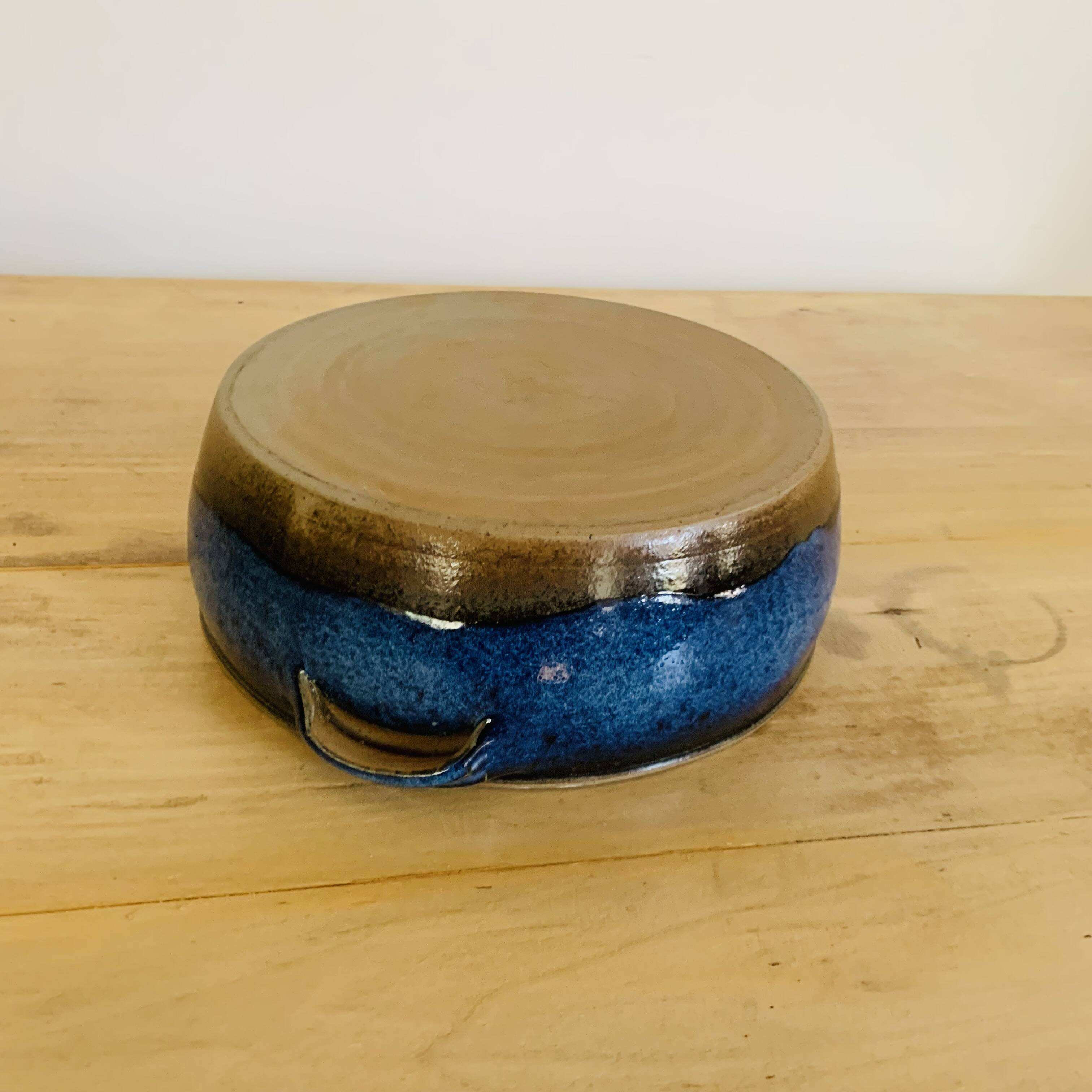 Blue glazed stoneware tureen