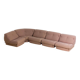 Canapé modulaire Nuvolone en tissu rose par Rino Maturi, années 1970, 5 modules