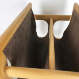 Danish oak wood magazine rack design made by Salin Møbler, 1970s