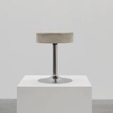 Vintage Mid-century design stool in chrome with white leather seat, 1970s