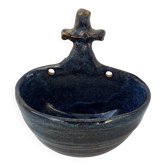 Salt cellar in blue stoneware