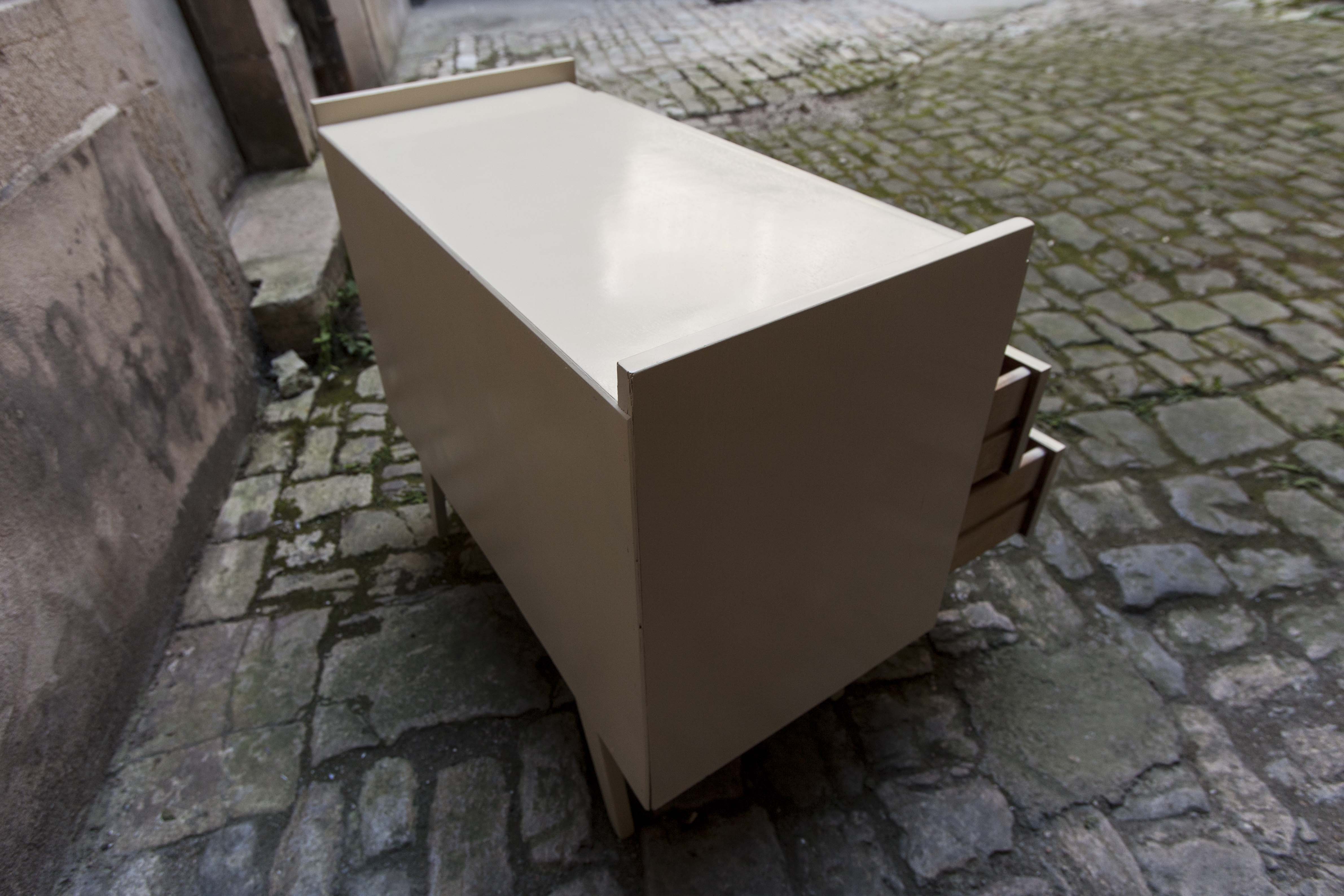 Chest of drawers 50s relooked ivory