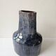 Blue glazed ceramic vase Signed Annie (height 26cm)