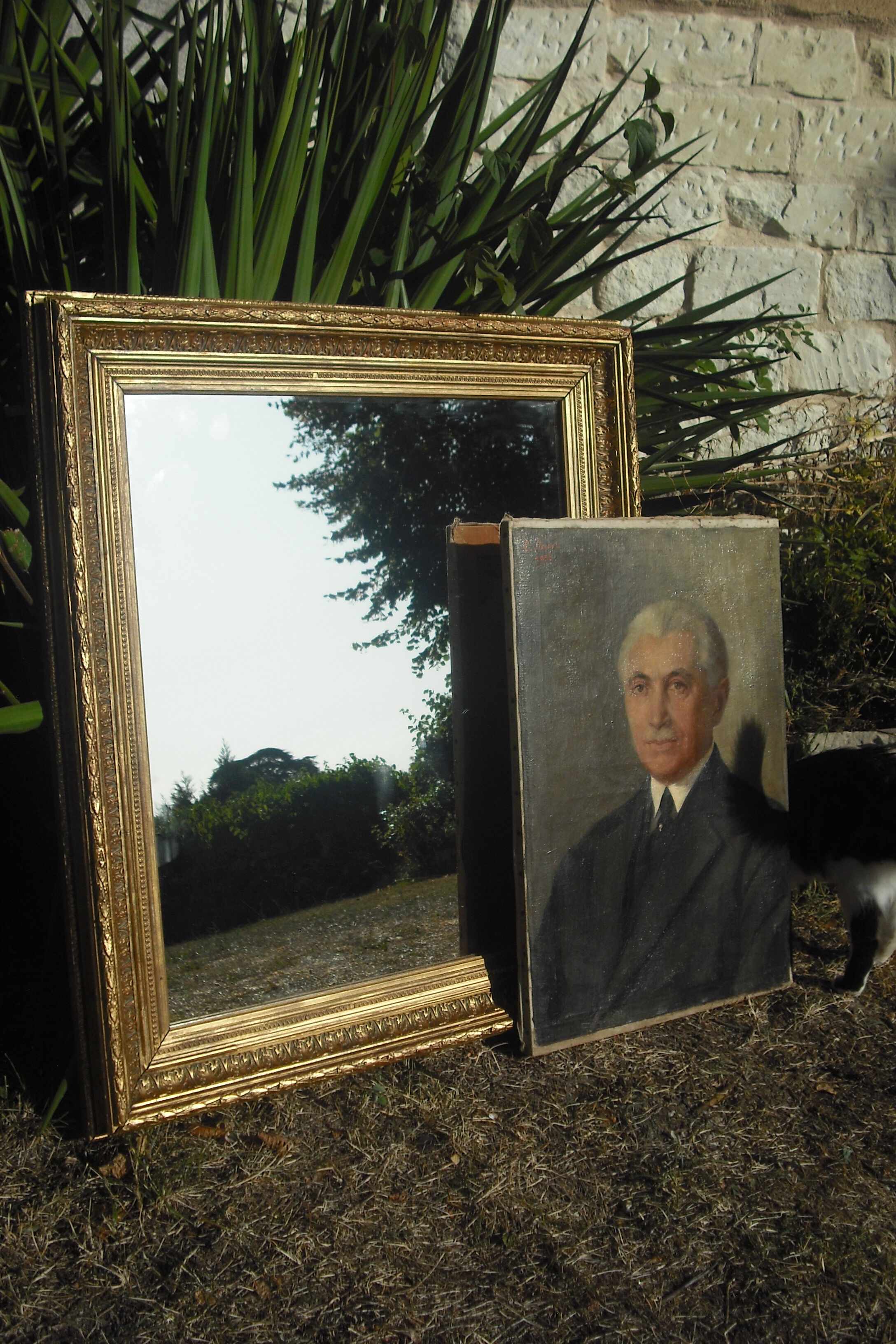 Thick mirror 19th 80x68cm