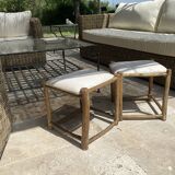Duo tabourets bois d’olivier