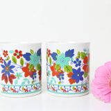 pair of Kiln Craft mugs, English pottery, Staffordshire, Made in England, vintage