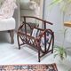 1970s rattan magazine rack