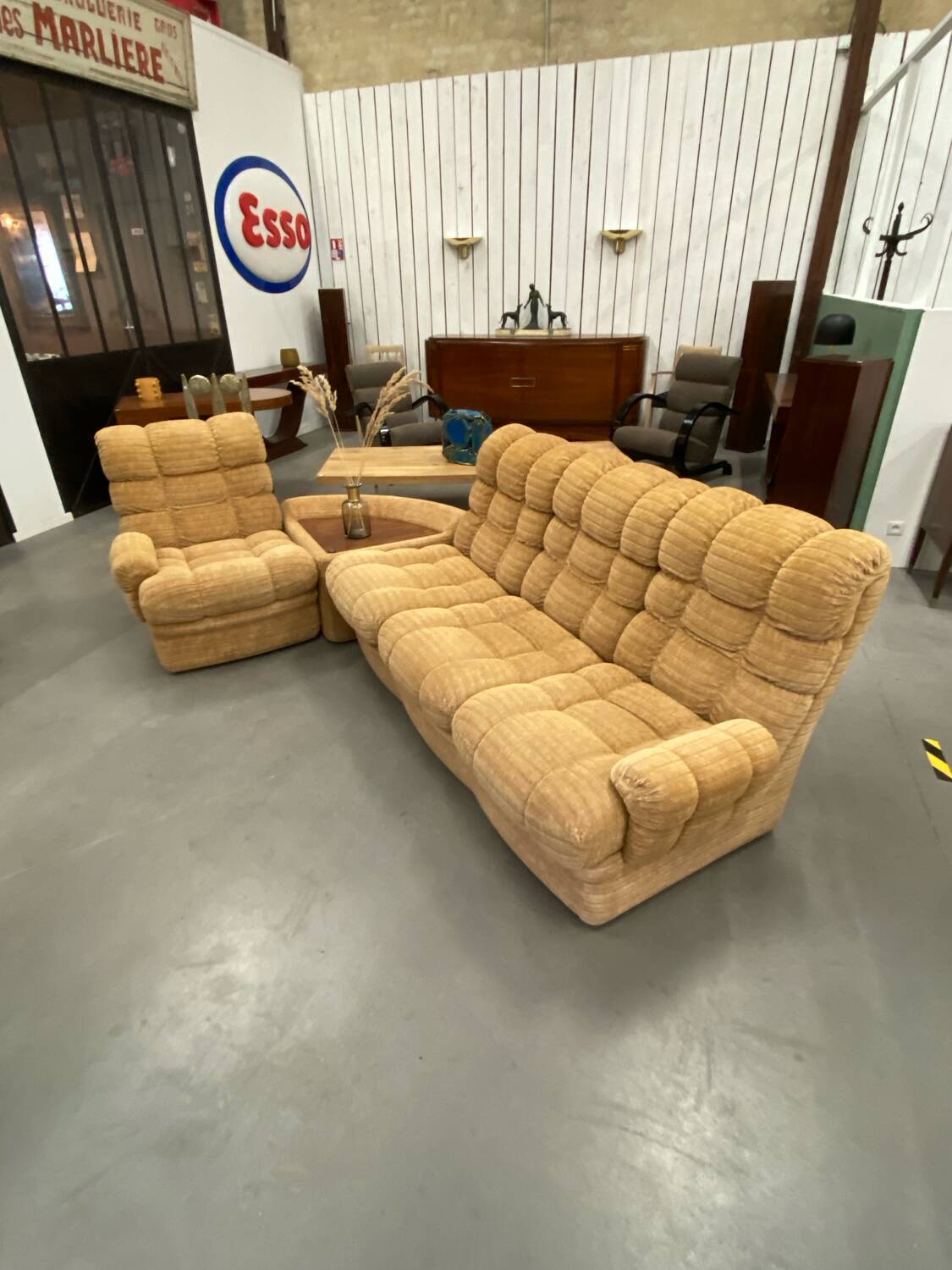 Salon modulable vintage en tissu