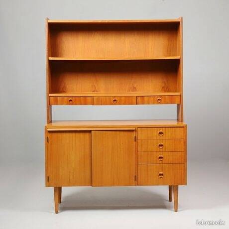 Vintage teak library with drop-down secretary, 1960s