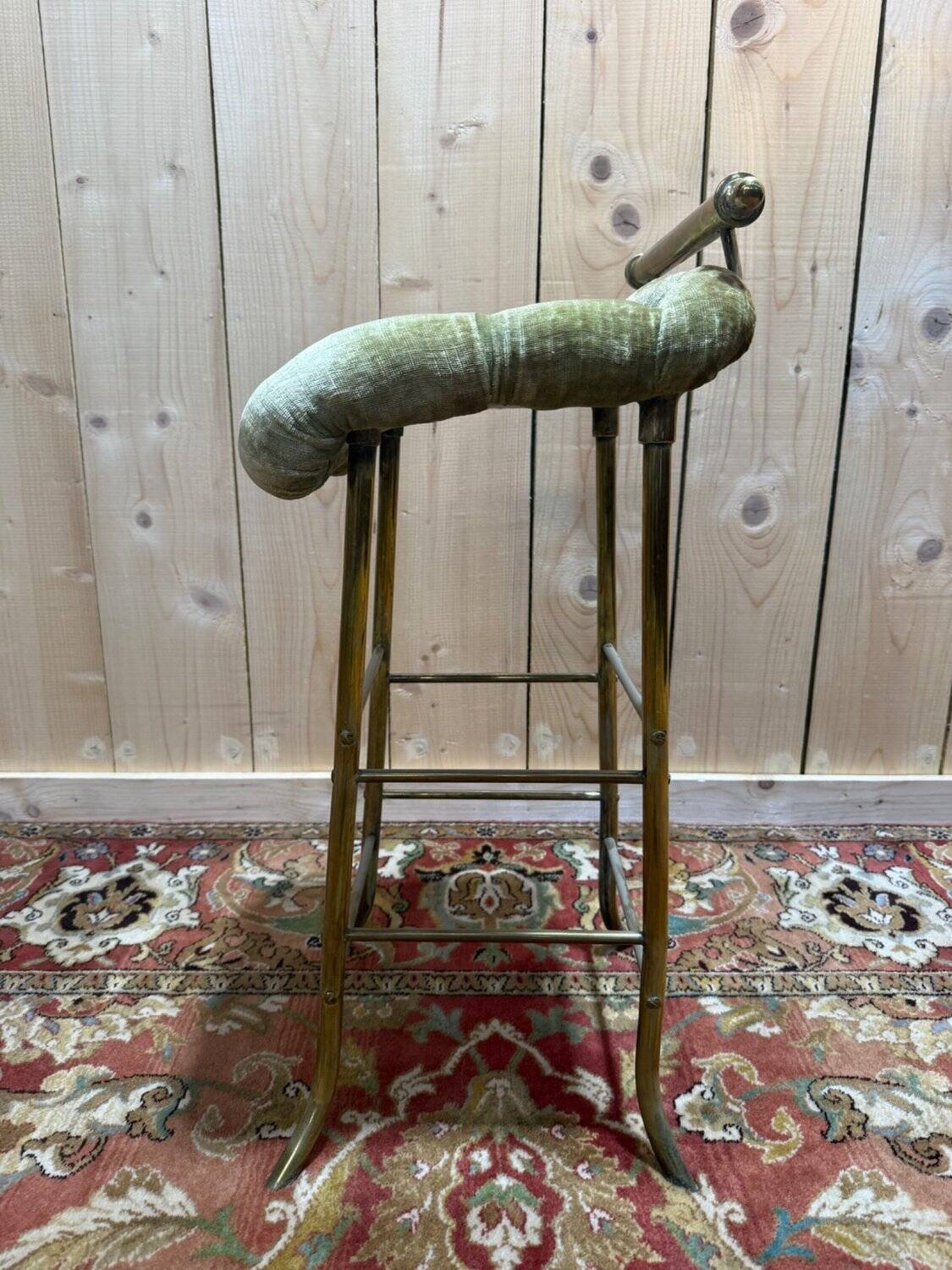 1960s Designer Musician's Stool in Brass