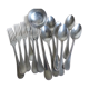 Six spoons, six forks, a ladle Christofle beaded style