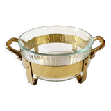 Copper and brass serving dish, M. Delalande, Villedieu, France