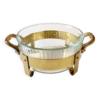 Copper and brass serving dish, M. Delalande, Villedieu, France