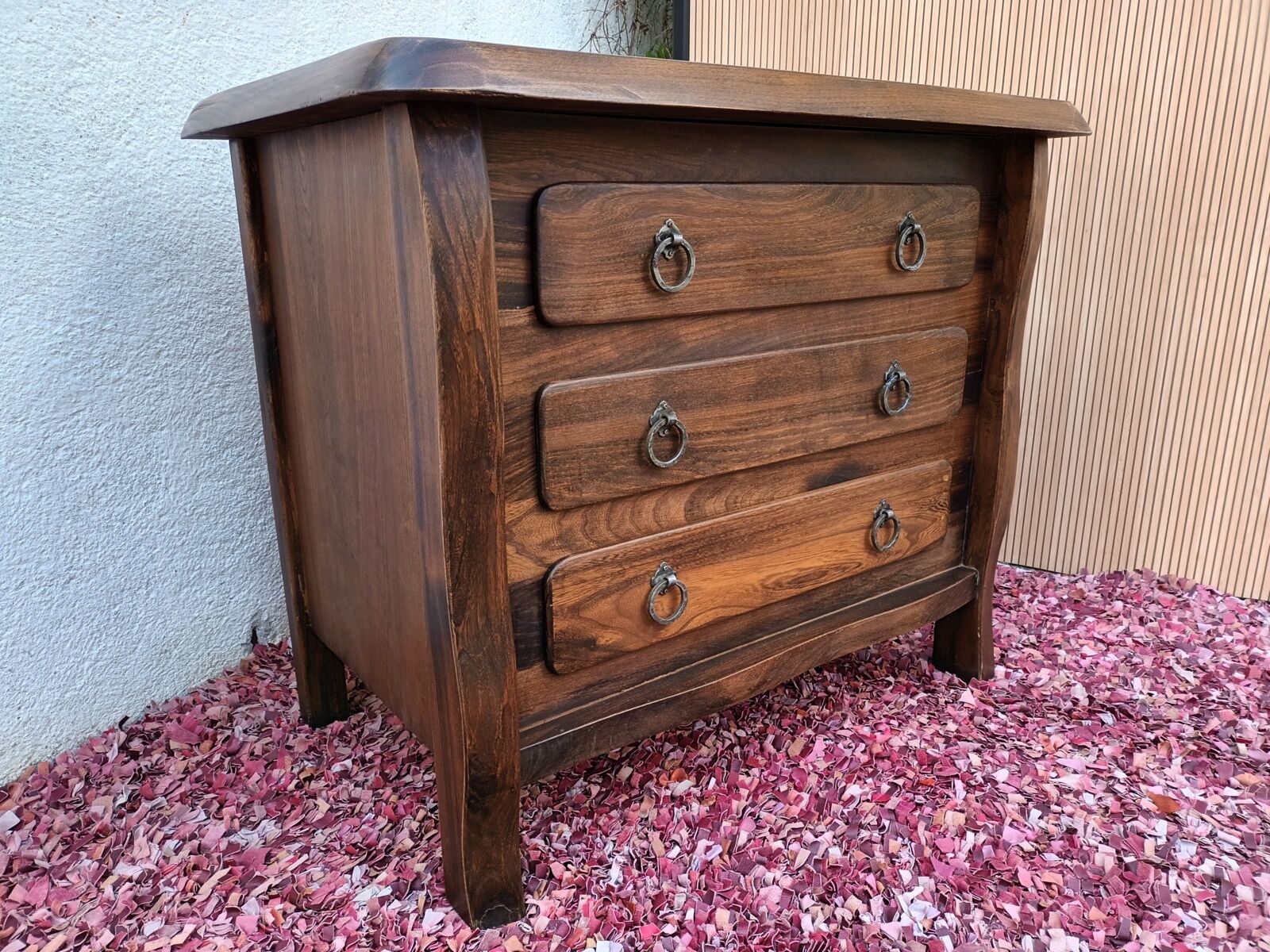 Brutalist elm chest of drawers