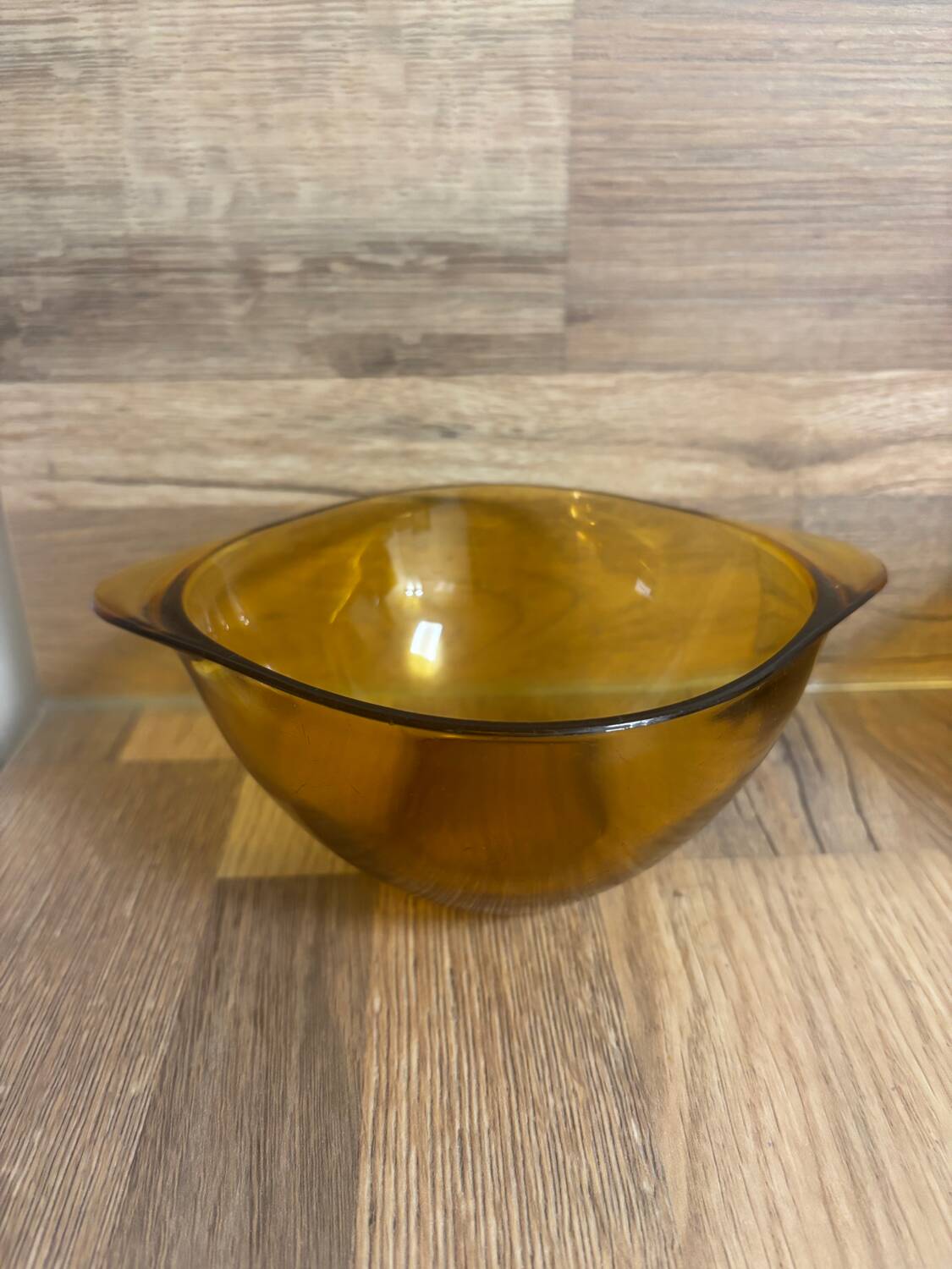 Vintage set of 4 amber brown Duralex bowls and véréco.