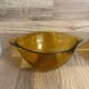 Vintage set of 4 amber brown Duralex bowls and véréco.