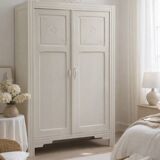 Re-enchanted Art Deco wardrobe in beige.