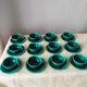 Set of 12 French coffee cups signed by Jean Pobéry in Art Deco style.