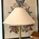 Antique living room lamp in bronze and ceramic