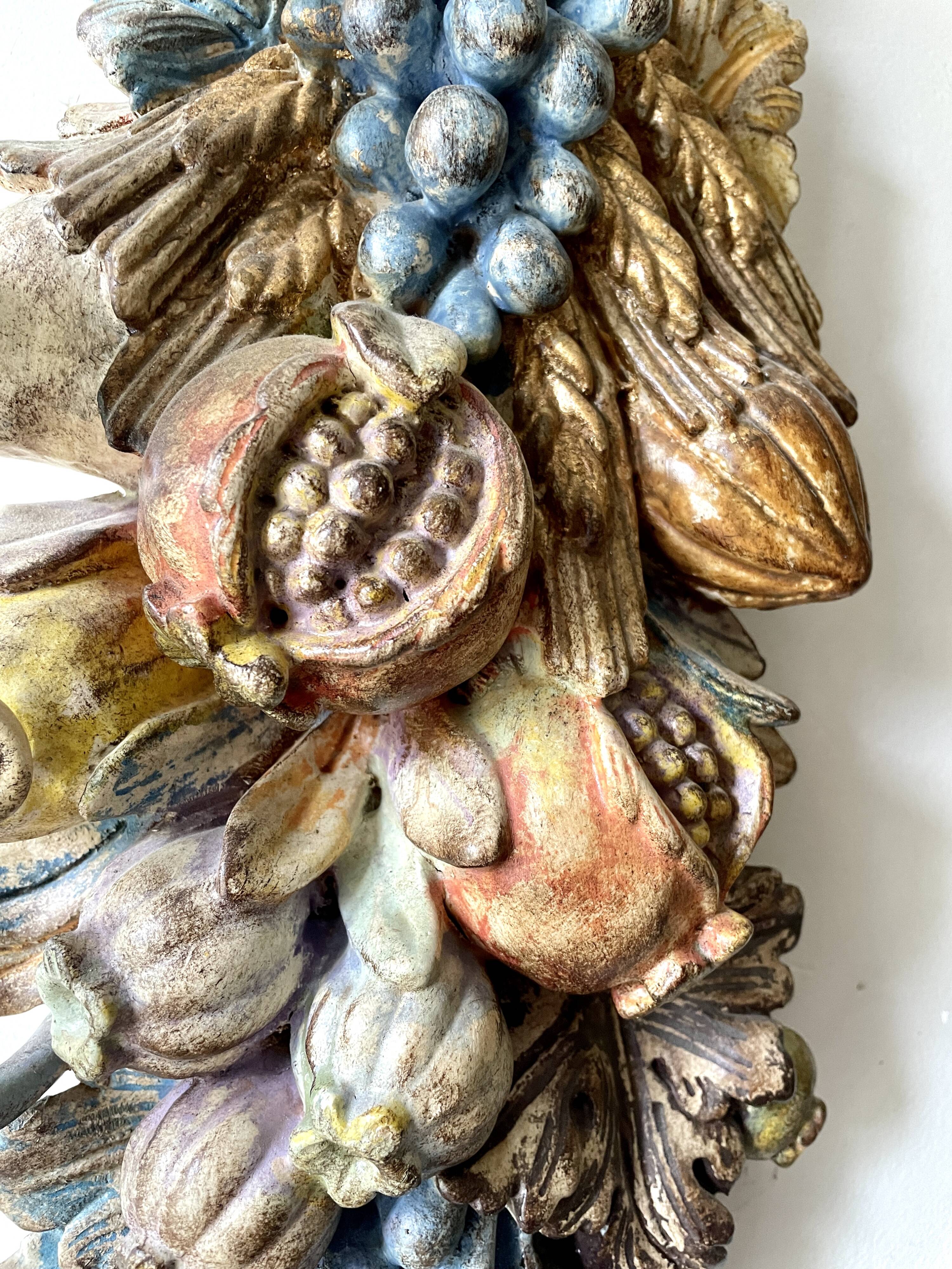 Pair of wooden wall lights, Italy 1950s