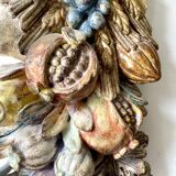 Pair of wooden wall lights, Italy 1950s