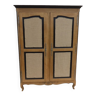 Two-door wardrobe in oak two doors – totally restyled with linen canvas fabrics