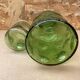 Old Orangeade Carafe Service + 6 Green Molded Glass Glasses 1970 Vintage