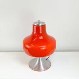 Vintage table lamp, glass shade with aluminium base, 70s