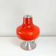 Vintage table lamp, glass shade with aluminium base, 70s