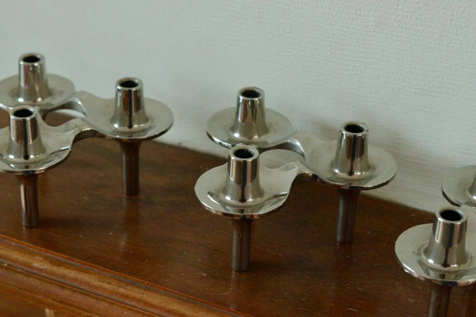 Trio of 1960s vintage candle holder by Stoff Nagel