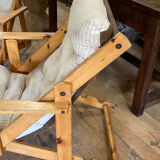 Pair of pine garden armchairs