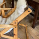 Pair of pine garden armchairs