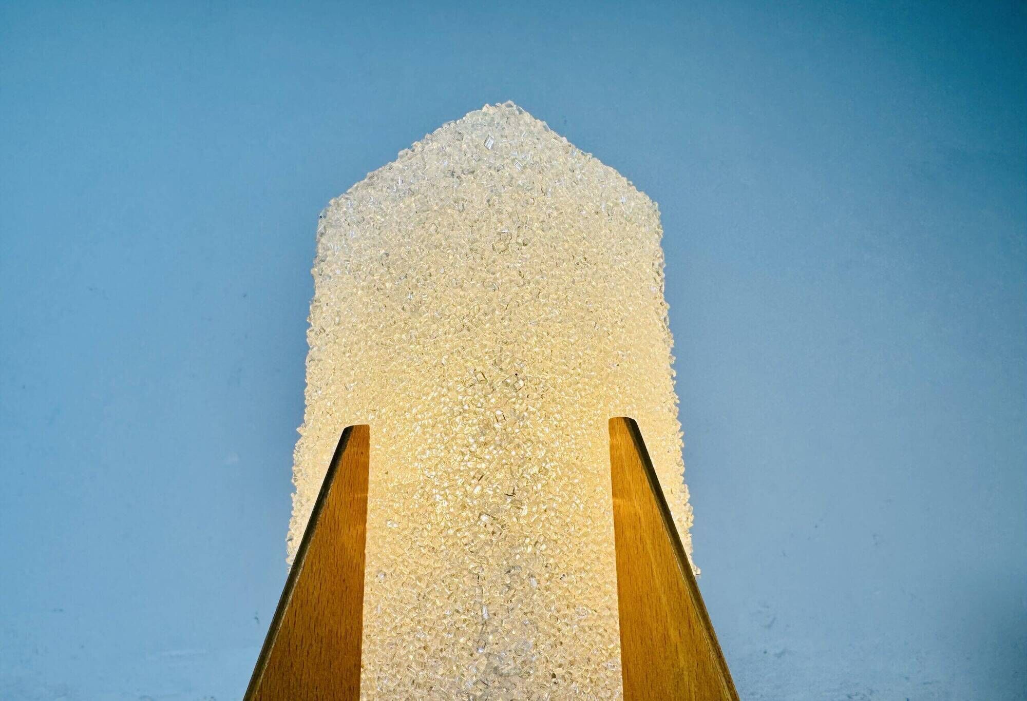 Rocket Desk Lamps In Wood & Glass Crystal By Pokrok Zilina, Poland 1970S