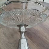 Compotier in molded glass and regulated foot