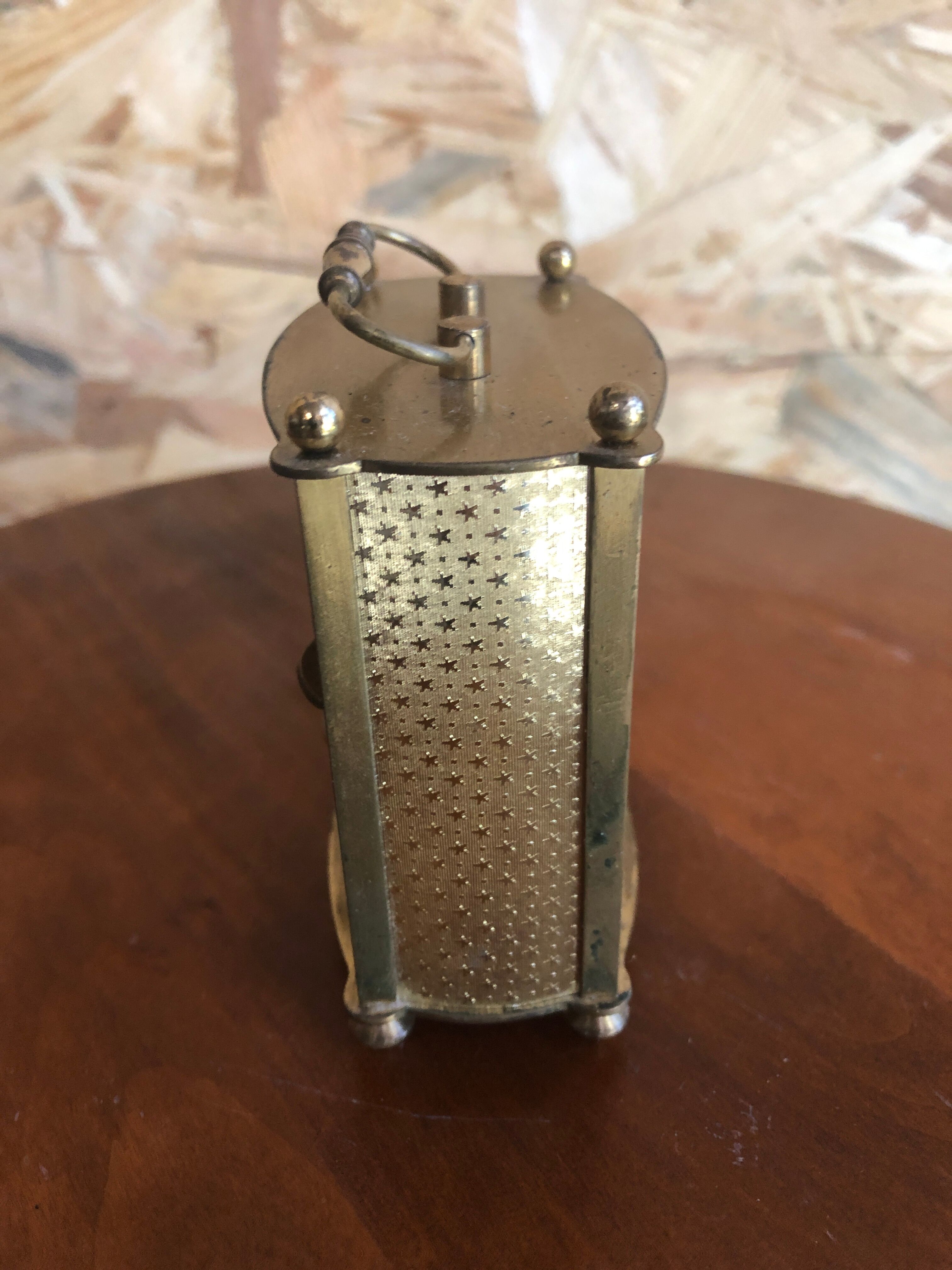 Old pendulum officer bayard brass background white + handle vintage decoration