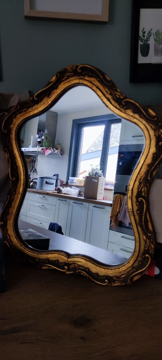 Golden mirror, 44x36 cm