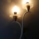 Pair of metal and glass sconces, 50s