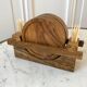 Set of 6 coasters in vintage olive wood 60s