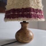 1950s burl wood table lamp