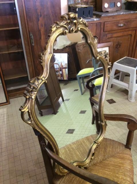 Golden rocaille mirror