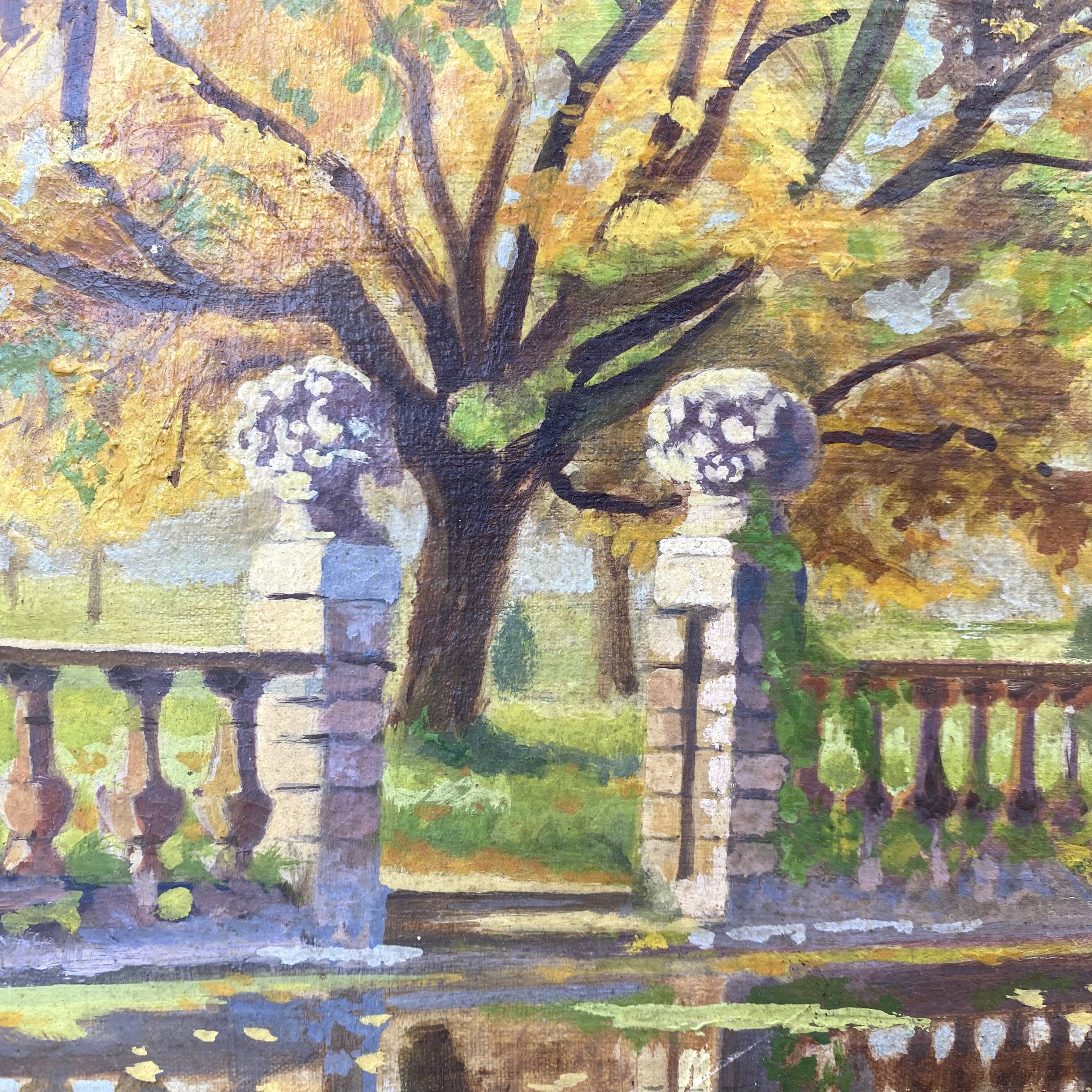 Old garden painting Gourbesville Normandy